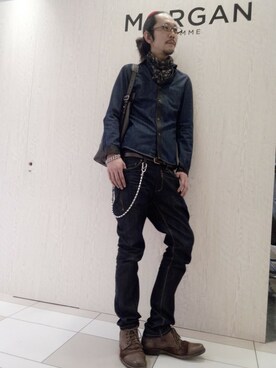「モルガンオム」｜ケンシロウさん（メンズ・187cm）の春コーディネート