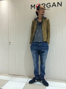 「モルガンオム」｜「アイテム（ブルゾン）」を使った、ケンシロウさん（メンズ・187cm）の秋コーディネート