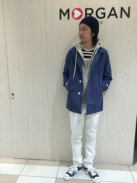 「モルガンオム」｜「アイテム（ブルゾン）」を使った、ケンシロウさん（メンズ・187cm）の冬コーディネート