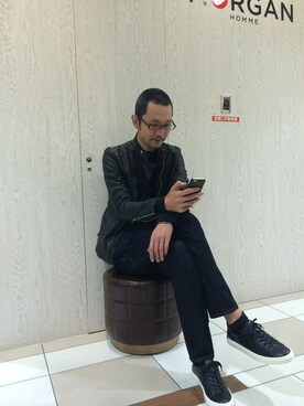 「モルガンオム」｜「アイテム（ブルゾン）」を使った、ケンシロウさん（メンズ・187cm）の秋コーディネート