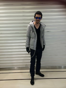 「モルガンオム」｜「アイテム（ダウンジャケット/コート）」を使った、ケンシロウさん（メンズ・187cm）の秋コーディネート
