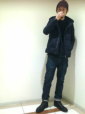 「モルガンオム」｜ケンシロウさん（メンズ・187cm）の冬コーディネート