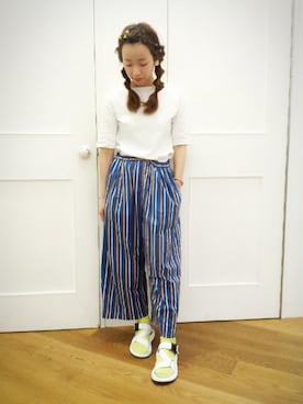 「CHILD WOMAN（チャイルドウーマン）のGramicci スポーツサンダル（サンダル、ホワイト系）」を使った、chiiiさん（レディース・152cm）の春コーディネート