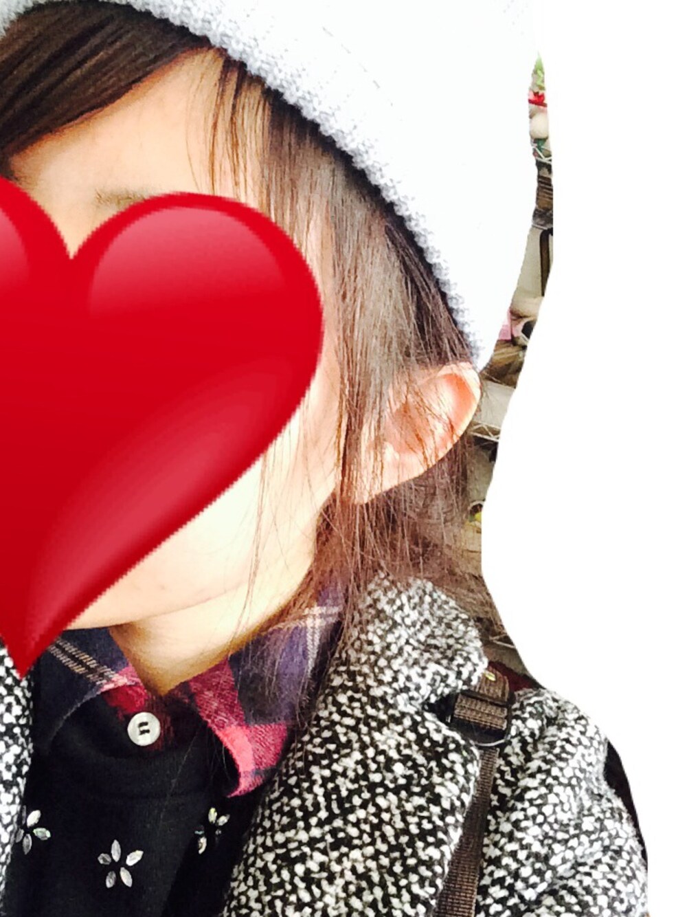 「WEGOのアイテム（ニットキャップ/ビーニー、シルバー系）」を使った、M❤︎さん（レディース・159cm）の冬コーディネートの1枚目の写真