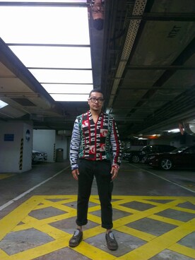 「UU（ユニクロ　アンダーカバー）のアイテム（パンツ）」を使った、groon🌱さん（メンズ・170cm）の冬コーディネート