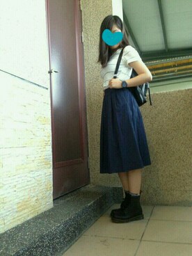 「TIMEX（タイメックス）のアイテム（腕時計、ブルー系）」を使った、Hs.cさん（レディース・166cm）の秋コーディネート