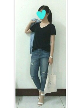 「Kevinのアイテム（アナログ腕時計、ホワイト系）」を使った、Hs.cさん（レディース・166cm）の春コーディネート