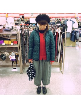 「グレーパンツ」｜mocoさん（レディース・160cm）の冬コーディネート