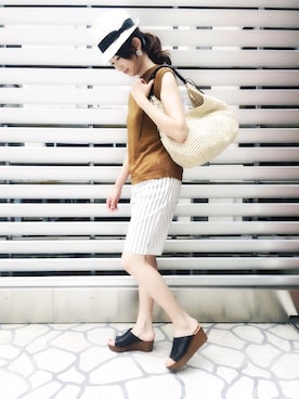 「アダムエロペ」｜rankaさん（レディース・158cm）の夏コーディネート