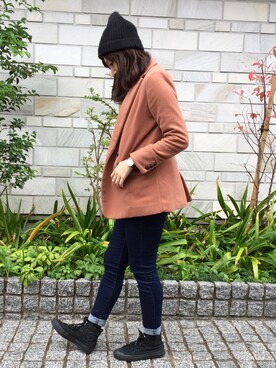 「NICE CLAUP（ナイスクラップ）のアイテム（その他アウター）」を使った、まこさん（レディース・164cm）の秋コーディネート