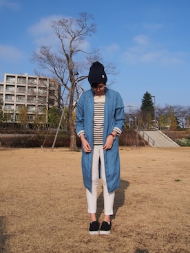 「ダニエルウェリントン」｜「アイテム（その他アウター）」を使った、まこさん（レディース・164cm）の春コーディネート