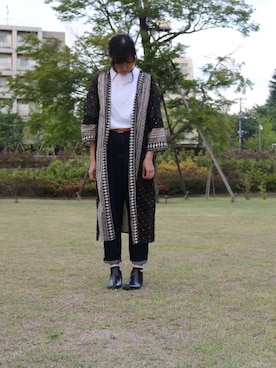 「Caffe（カフェ）のアイテム」を使った、まこさん（レディース・164cm）の夏コーディネート