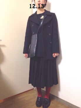 「A.P.C.（アーペーセー）のアイテム（その他アウター）」を使った、hnnさん（レディース・162cm）の冬コーディネート