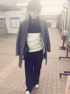 「holiday」｜「アイテム（チェスターコート）」を使った、ヒロさん（メンズ・163cm）の冬コーディネート