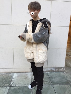 「OPENING CEREMONY（オープニングセレモニー）のアイテム（エコバッグ/サブバッグ）」を使った、ヒロさん（メンズ・163cm）の冬コーディネート