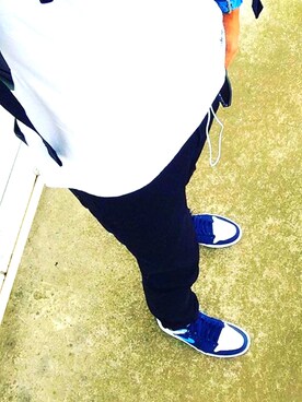 「NIKE（ナイキ）のアイテム（スニーカー、ブルー系）」を使った、Kenta Toyamaさん（メンズ・173cm）の春コーディネート