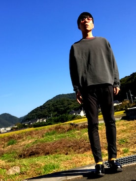 「トロエントープ」｜「アイテム（スウェット）」を使った、よーたやんさん（メンズ・184cm）の秋コーディネート
