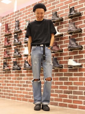 「HARE（ハレ）のアイテム（ピアス（両耳用）、ブラック系）」を使った、ゆうすけさん（メンズ・178cm）の秋コーディネート