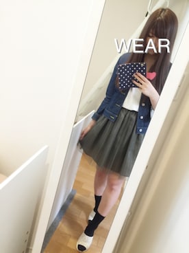 「ELLE（エル）のアイテム（デニムジャケット）」を使った、Sachiさん（レディース・159cm）の秋コーディネート