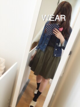 「ELLE（エル）のアイテム（デニムジャケット）」を使った、Sachiさん（レディース・159cm）の秋コーディネート