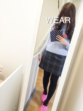 「ブルーニット」｜「アイテム（ブーティ）」を使った、Sachiさん（レディース・159cm）の秋コーディネート