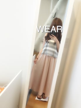 「グレーボーダー」｜Sachiさん（レディース・159cm）の夏コーディネート