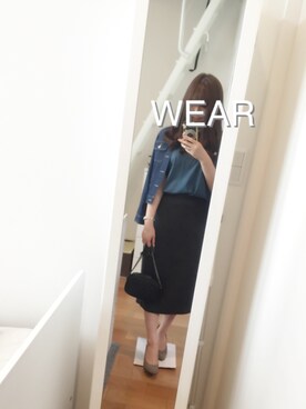 「ELLE（エル）のアイテム（ジャケット/アウター）」を使った、Sachiさん（レディース・159cm）の秋コーディネート