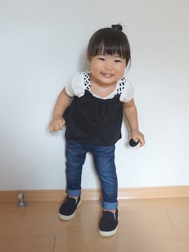 「babygap」｜「アイテム（キャミソール）」を使った、kaoooyunaさん（キッズ・90cm）の秋コーディネート