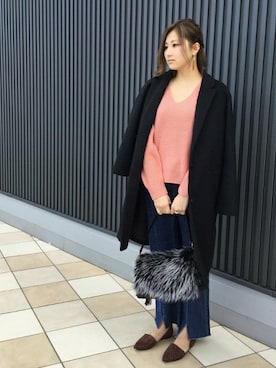 「LUC DNM （ラックデニム）のアイテム」を使った、JOURNAL STANDARD relume立川店レディーススタッフさん（レディース・164cm）の冬コーディネート