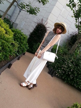 「アイテム（タンクトップ）」を使った、しおぴさん（レディース・162cm・10代）の夏コーディネート