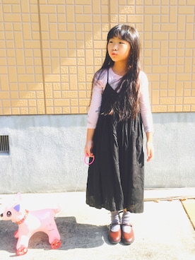 「bobochoses」｜「アイテム（ワンピース/ドレス）」を使った、Rin_rin_rin.さん（キッズ・122cm）の秋コーディネート