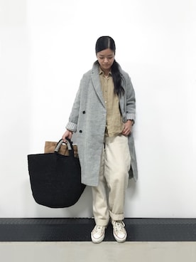 【人気カラー】イチ アンティークス　リネンウール　ロングコート　アウター　羽織り ichi Antiquites/イチ アンティークス》 リネン/ウール オーバー