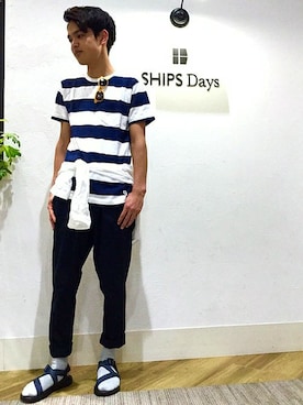 「SHIPS Days（シップスデイズ）のアイテム」を使った、須田さん（メンズ・174cm）の春コーディネート