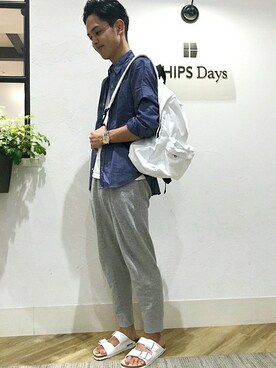 「SHIPS Days（シップスデイズ）のアイテム」を使った、須田さん（メンズ・174cm）の夏コーディネート