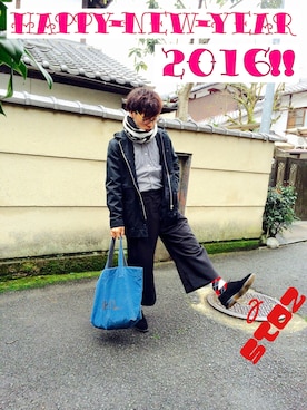 「STUSSY（ステューシー）のアイテム（チェスターコート）」を使った、Nさん（メンズ・172cm）の冬コーディネート