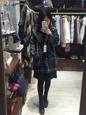 「NICE CLAUP（ナイスクラップ）のアイテム（ダウンジャケット/コート）」を使った、syuakiさん（レディース・158cm）の秋コーディネート