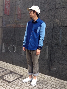 「Design Tshirts Store graniph（デザイン　ティーシャツ　ストア　グラニフ）のアイテム（トップス）」を使った、しゅんやさん（メンズ・168cm）の夏コーディネート