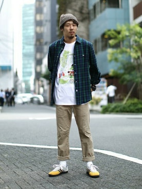 「UNIQLO（ユニクロ）のアイテム（チノパンツ）」を使った、しゅんやさん（メンズ・168cm）の秋コーディネート