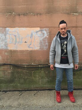「alexanderwang（アレキサンダーワン）のアイテム（その他アウター）」を使った、mendozaさん（メンズ・183cm）の春コーディネート