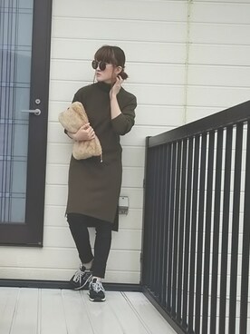 「NEWBALANCE」｜「アイテム（ワンピース/ドレス）」を使った、miminyさん（レディース・171cm）の秋コーディネート