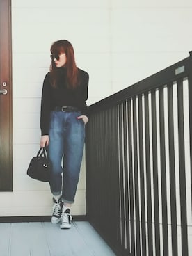 「マムジーンズ」｜miminyさん（レディース・171cm）の冬コーディネート