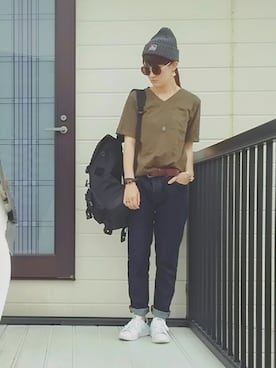 「stansmith」｜「アイテム（帽子）」を使った、miminyさん（レディース・171cm）の春コーディネート