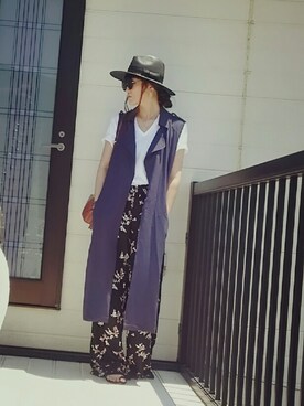 「stradivarius（ストラディバリウス）のアイテム（トレンチコート）」を使った、miminyさん（レディース・171cm）の夏コーディネート