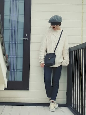「COACH」｜「アイテム（ハンチング/ベレー帽）」を使った、miminyさん（レディース・171cm）の秋コーディネート