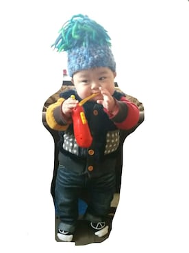 「ヤンチャ」｜「アイテム（その他アウター）」を使った、たけ&さなさん（キッズ・70cm）の冬コーディネート