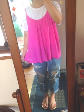 「ドラフトGAP」｜「アイテム（ビーチサンダル）」を使った、masakiさん（レディース・153cm）の夏コーディネート