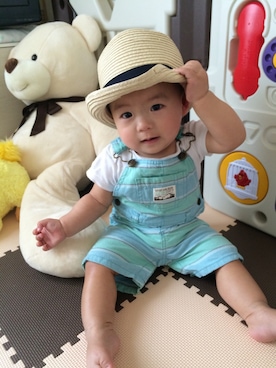 「Carter's（カーターズ）のアイテム（サロペット/オーバーオール）」を使った、kaitoさん（キッズ・70cm）の春コーディネート