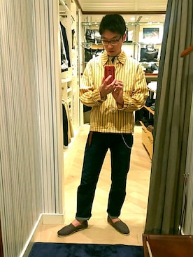 「COMME des GARCONS HOMME（コム デ ギャルソン・オム）のアイテム（ブルゾン）」を使った、KodaiHitotsuyaさん（メンズ・180cm）の春コーディネート