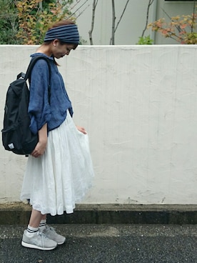 「Vlas Blomme（ヴラスブラム）のアイテム」を使った、kayo*さん（レディース・160cm）の夏コーディネート