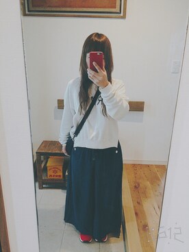 「BLUE BLUE（ブルーブルー）のアイテム（バッグ）」を使った、しゅうさん（レディース・152cm）の春コーディネート